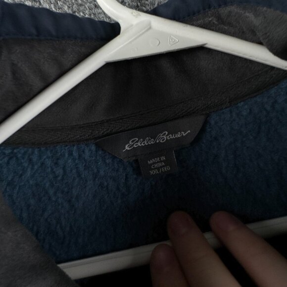 Eddie Bauer Men Pullover 2XL Blue Long Sleeve Fleece 1/4 Zip Sweatshirt Outdoors - Picture 7 of 15
